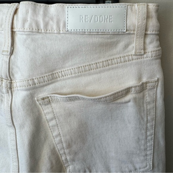 Re/Done Sz 29 Comfort Stretch High Rise 70s Stove Pipe Vintage White Jeans - Picture 4 of 7